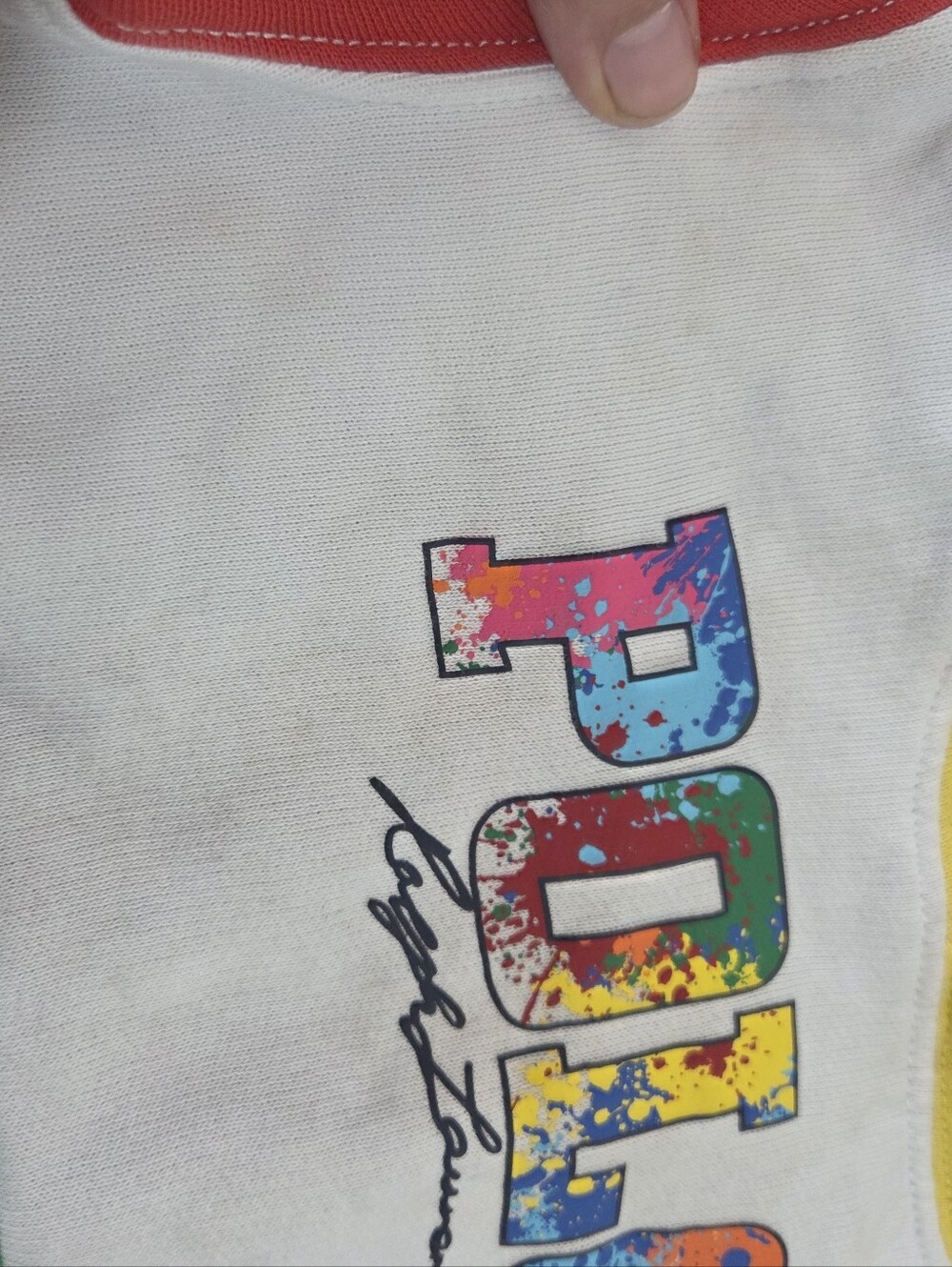 Polo by Ralph Lauren Colorblock Kids Hoodie - Yellow Hood, Red & Blue Sleeves 2t - Picture 3 of 8